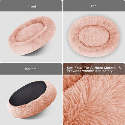 round Dog Bed Cuddler Washable round Pet Bed for Cats and Medium Dogs Comforting Dog Bed